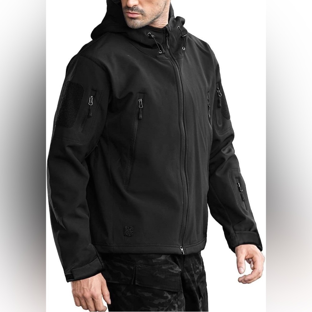 Free Soldier black Hooded Military Tactical Jacket